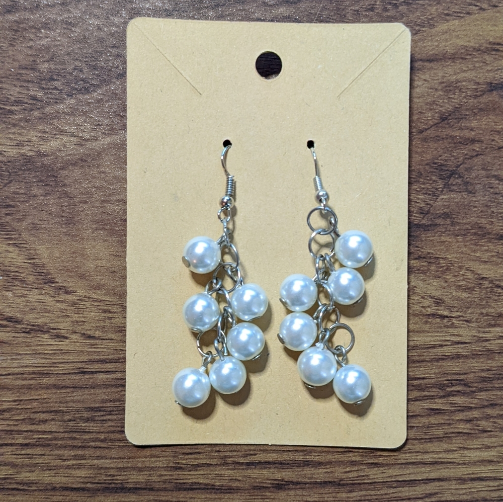 5/20$ dangle faux pearl earrings